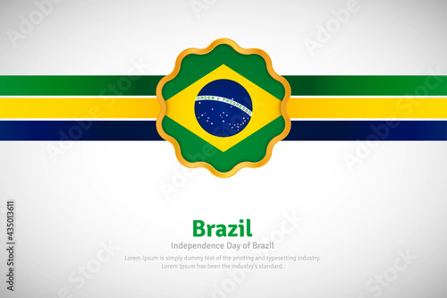 Artistic happy independence day of Brazil with country flag in golden circular shape greeting background