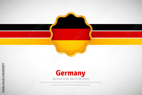 Artistic happy german unity day of Germany with country flag in golden circular shape greeting background