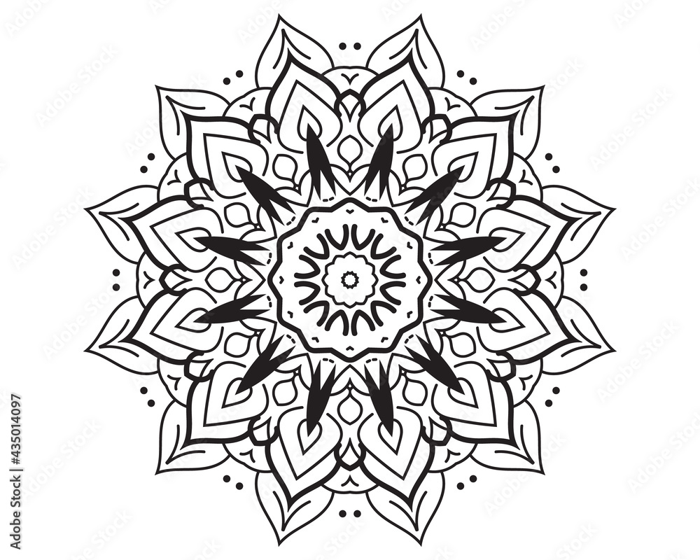 Simple Mandala Design Pattern - Floral Style with Decorative Art