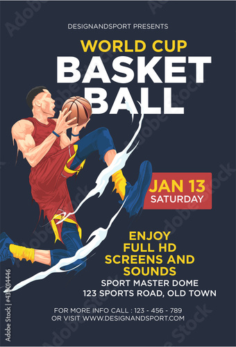 basketball tournament flyer design template