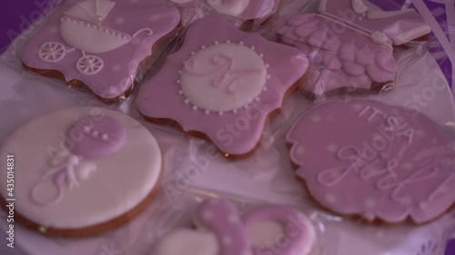 Newly born girls birthday treats table