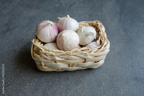 Known for many names as single clove garlic, pearl, single bulb, monobulb, a type of allium sativum / Solo Garlic Background / Plays an important role in culinary preparations throughout the woorld