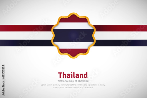 Artistic happy national day of Thailand with country flag in golden circular shape greeting background