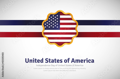 Artistic happy independence day of United States of America with country flag in golden circular shape greeting background