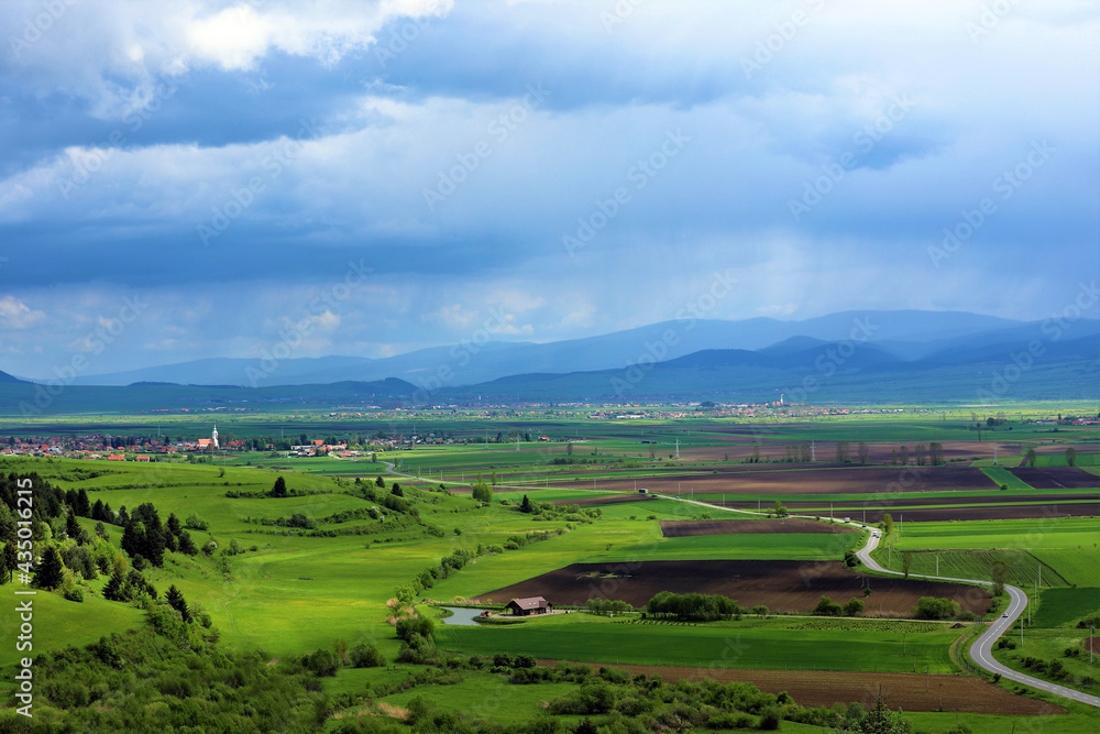 Fototapeta premium landscape with a rural area in Romania