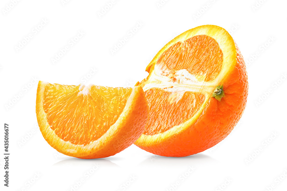 slice of orange fruit on white slice of orange fruit on white