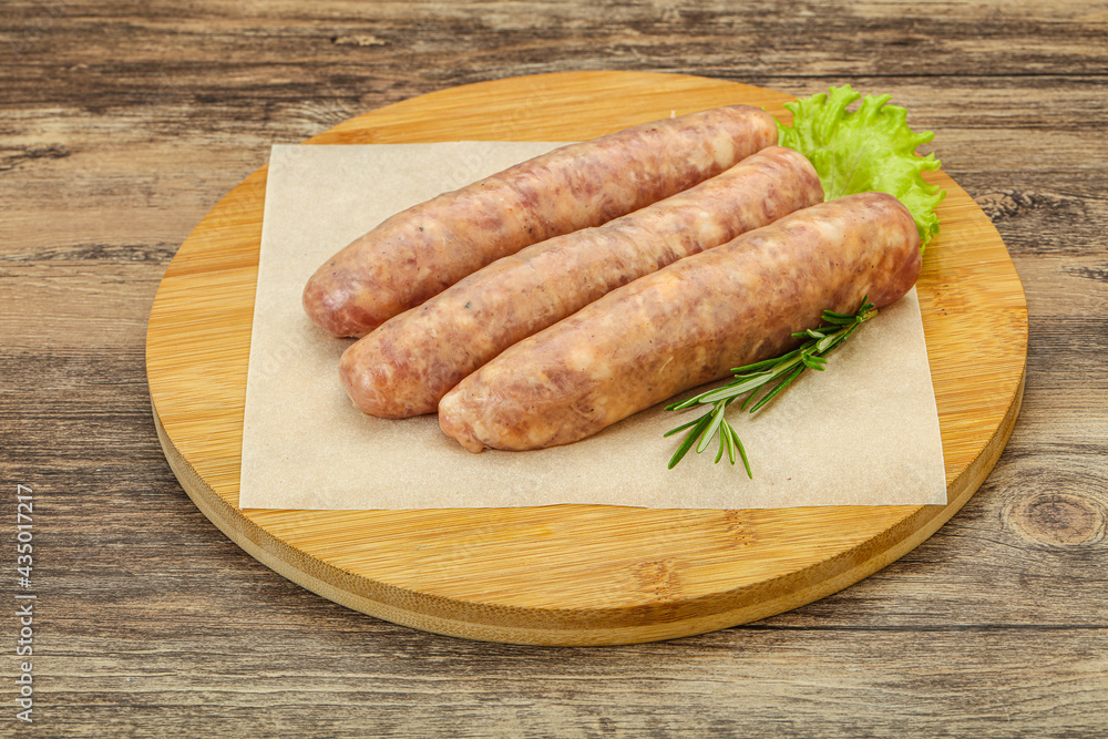 Raw pork meat sausages for grill Raw pork meat sausages for grill
