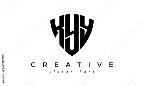 KYY letter creative logo with shield	 photo