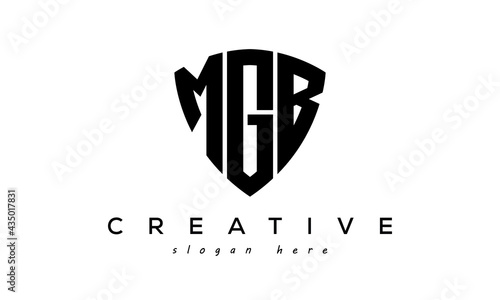 MGB letters creative logo with shield	 photo