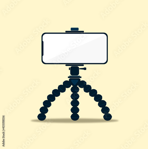 phone tripod flat icon design, tripod smarphone