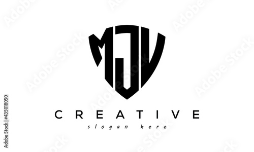 MJV letters creative logo with shield	 photo