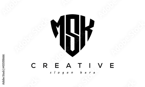 MSK letters creative logo with shield	 photo