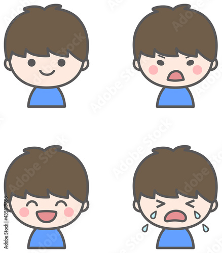 男の子のいろいろな表情　アイコンセット