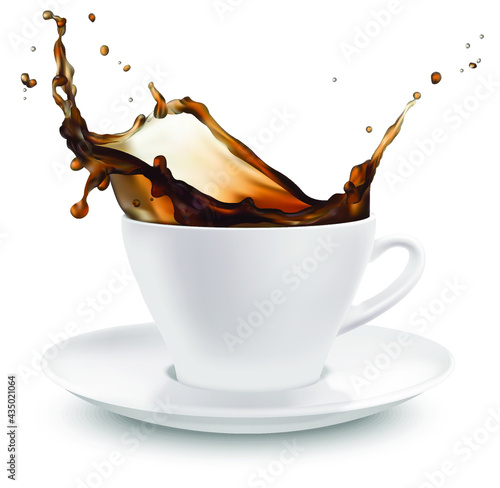 
realistic vector cup of coffee on white background