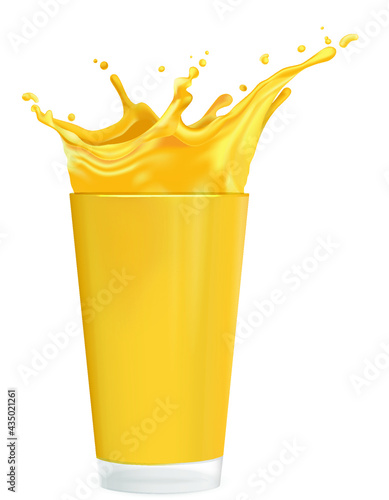 juice with splash vector realistic 3d on white background