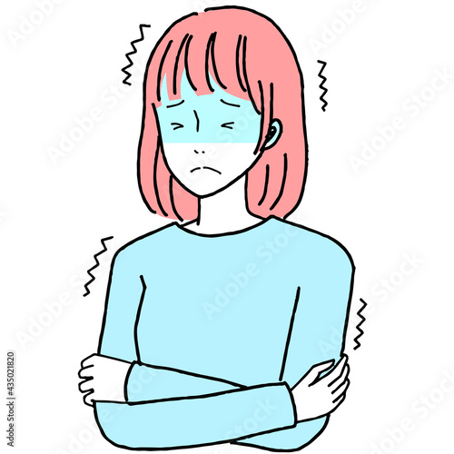 震える女性