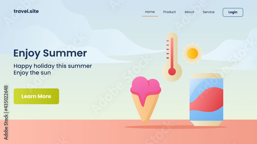 enjoy summer campaign for web website home homepage landingpage banner template