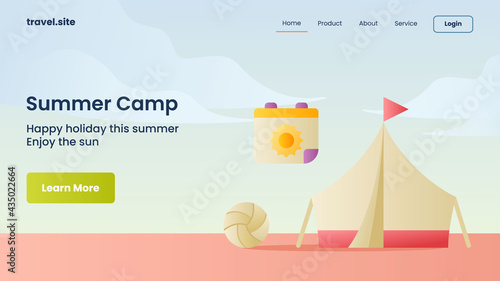 summer camp campaign for web website home homepage landingpage banner template