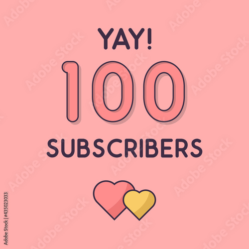 Yay 100 Subscribers celebration, Greeting card.