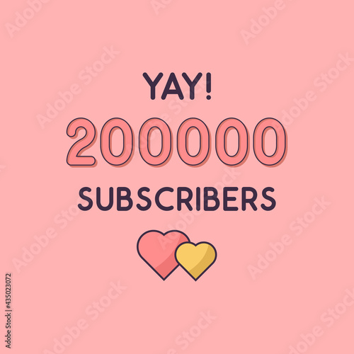Yay 200000 Subscribers celebration, Greeting card for 200k social Subscribers.