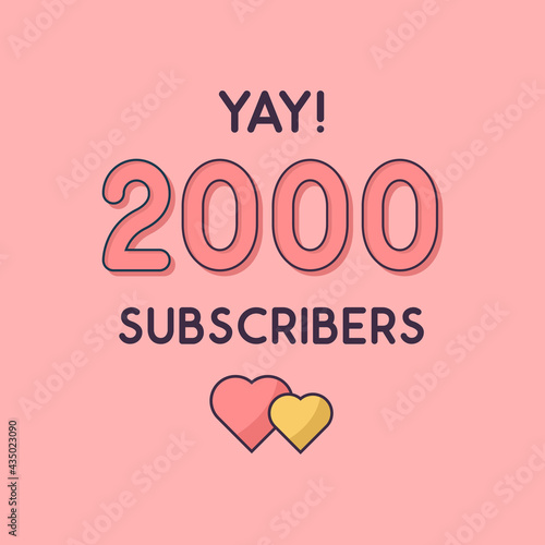 Yay 2000 Subscribers celebration  Greeting card for 2k social Subscribers.