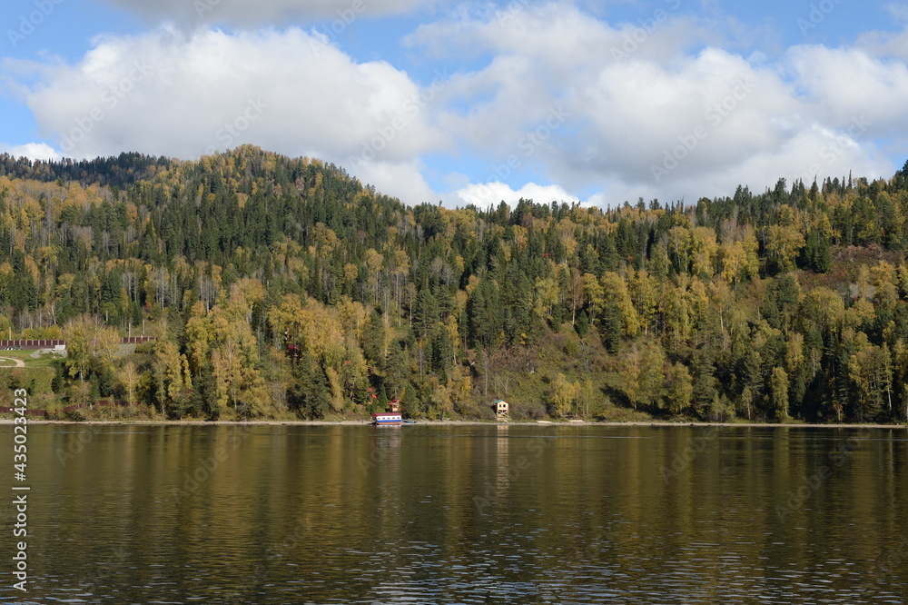 Autumn on Lake Teletskoye. Altai Republic. Western Siberia. Russia Autumn on Lake Teletskoye. Altai Republic. Western Siberia. Russia