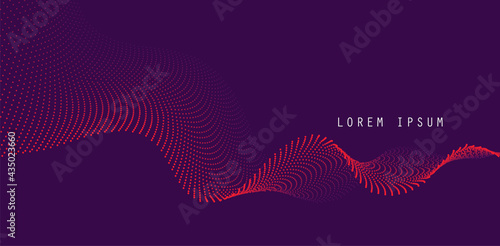 Vector background with color abstract wave dots