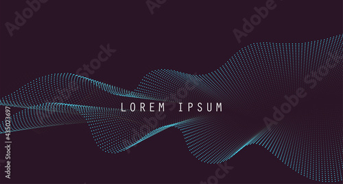 Vector background with color abstract wave dots