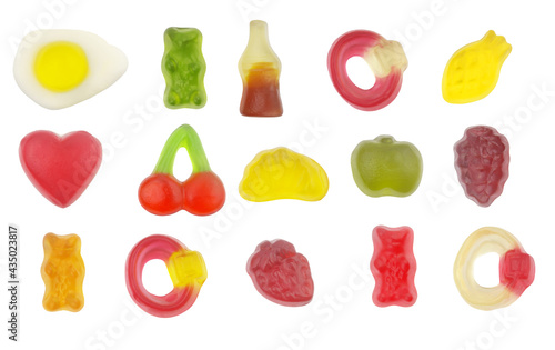Fotografie Big collection of isolated gummy candies.