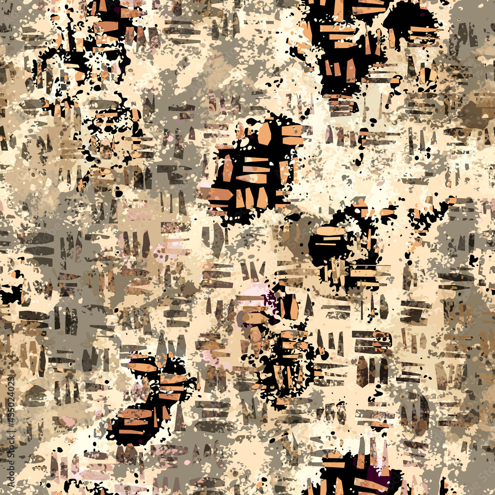 Fototapeta premium Grunge brown seamless pattern. Abstract vector background for web page, banners backdrop, fabric, home decor, wrapping