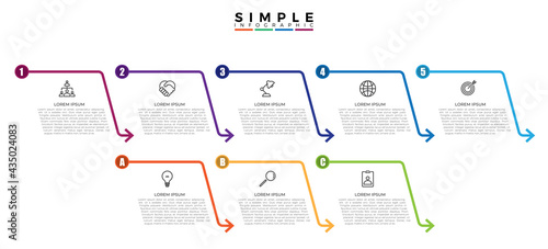 Thin line Business Info graphic template