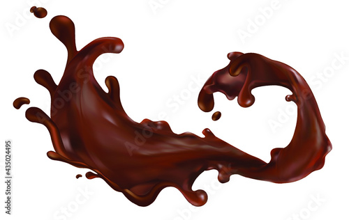 Splashes of chocolate. Realistic 3D vector