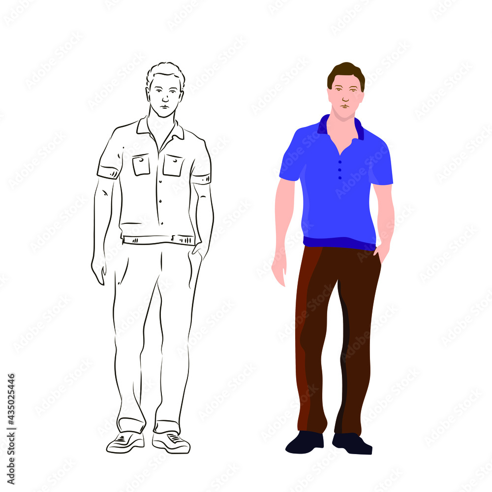 The character of a business man. Male vector character, isolated. The character of a business man. Male vector character, isolated.