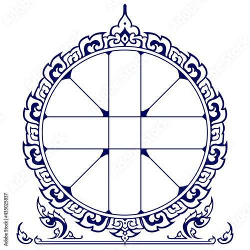 Templete Background Thai Zodiac Grid. Vector illustration