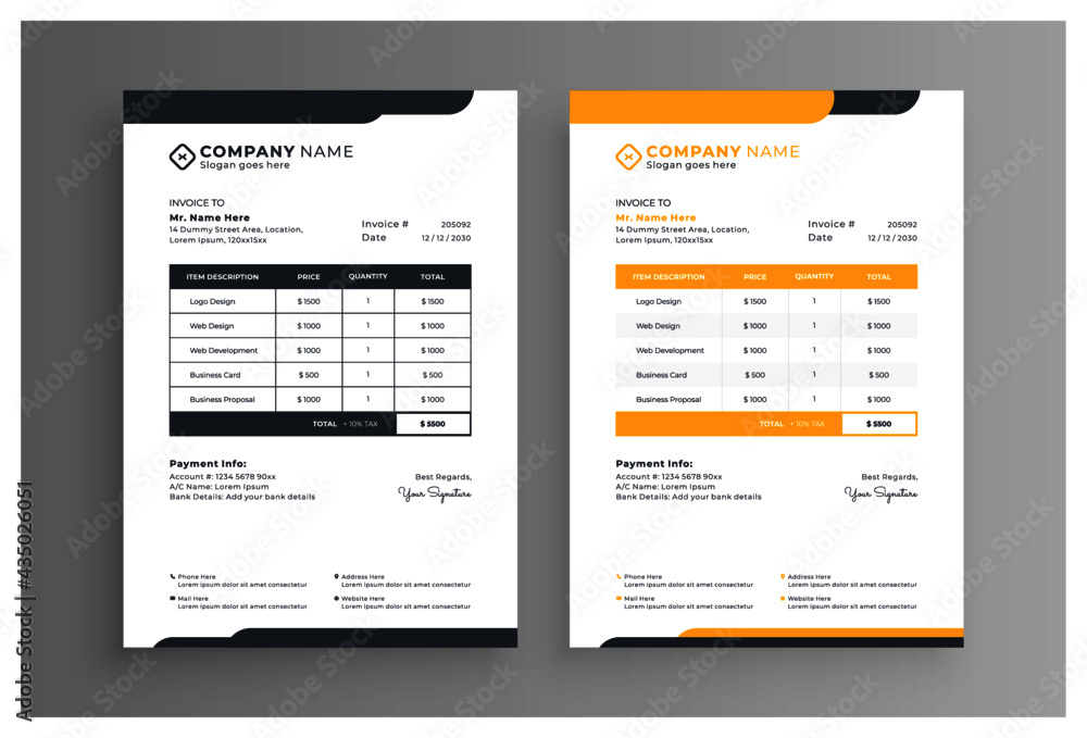 Invoice design template Invoice design template