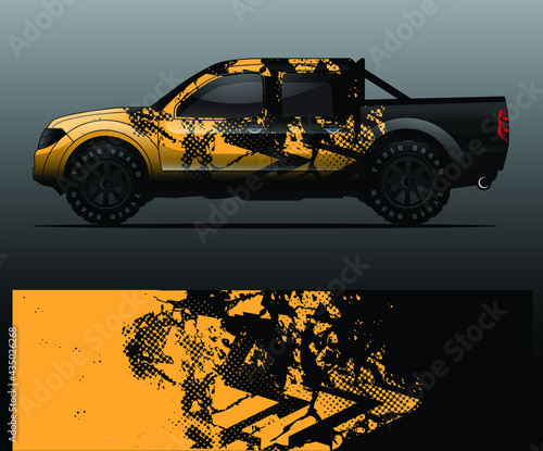 Truck decal graphic wrap vector, abstract background