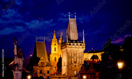 beautiful scene in old town , prague in Czech Republic at night