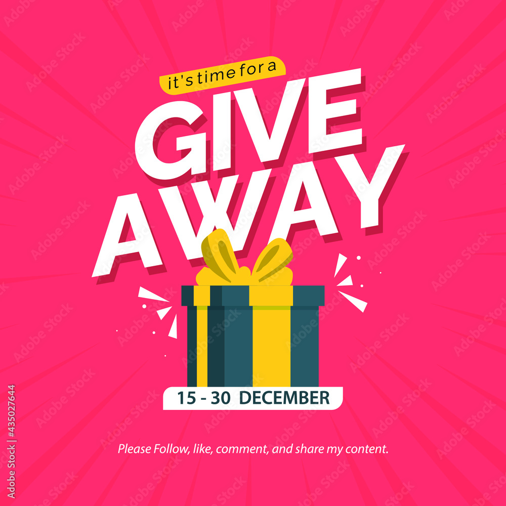 Fototapeta premium Giveaway banner design template. Social media poster design.