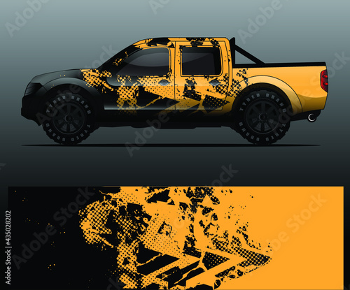 Truck decal graphic wrap vector, abstract background
