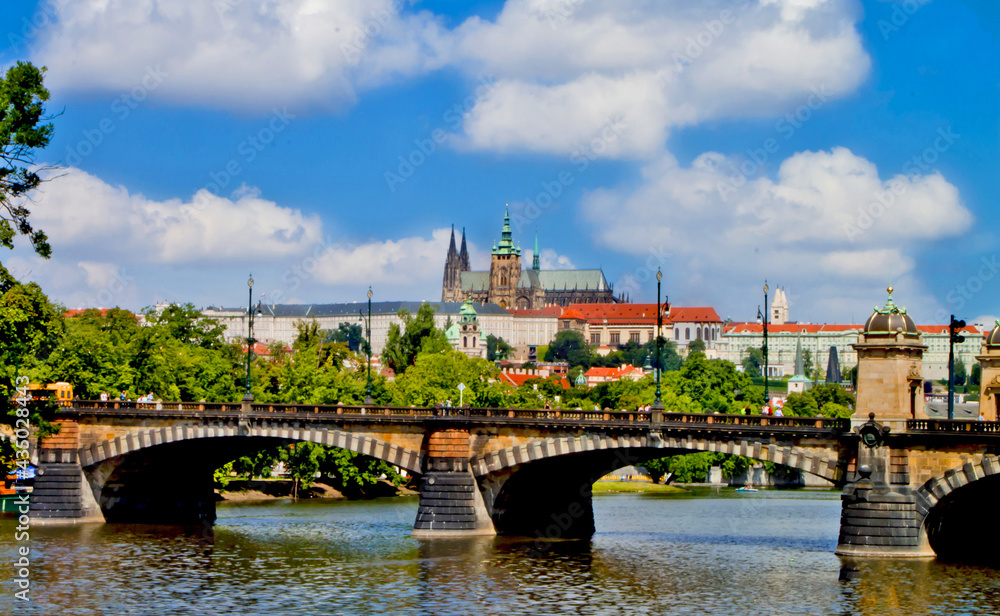beautiful scene in river , prague in Czech Republic