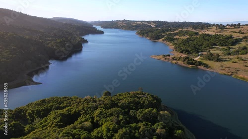 AERIAL VIEW DRONE OVER LAKE CALIFORNIA FLOREST