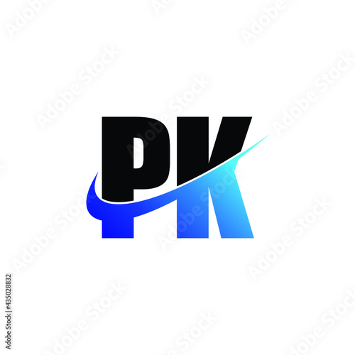 Letter PK simple logo design vector