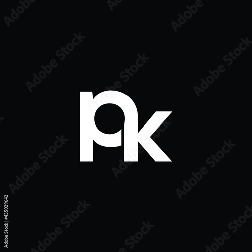 pk letter logo design with black background 