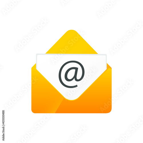 Envelope icon flat style simple design. Vector illustration