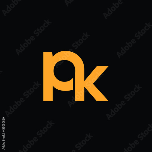 pk letter logo design with black background