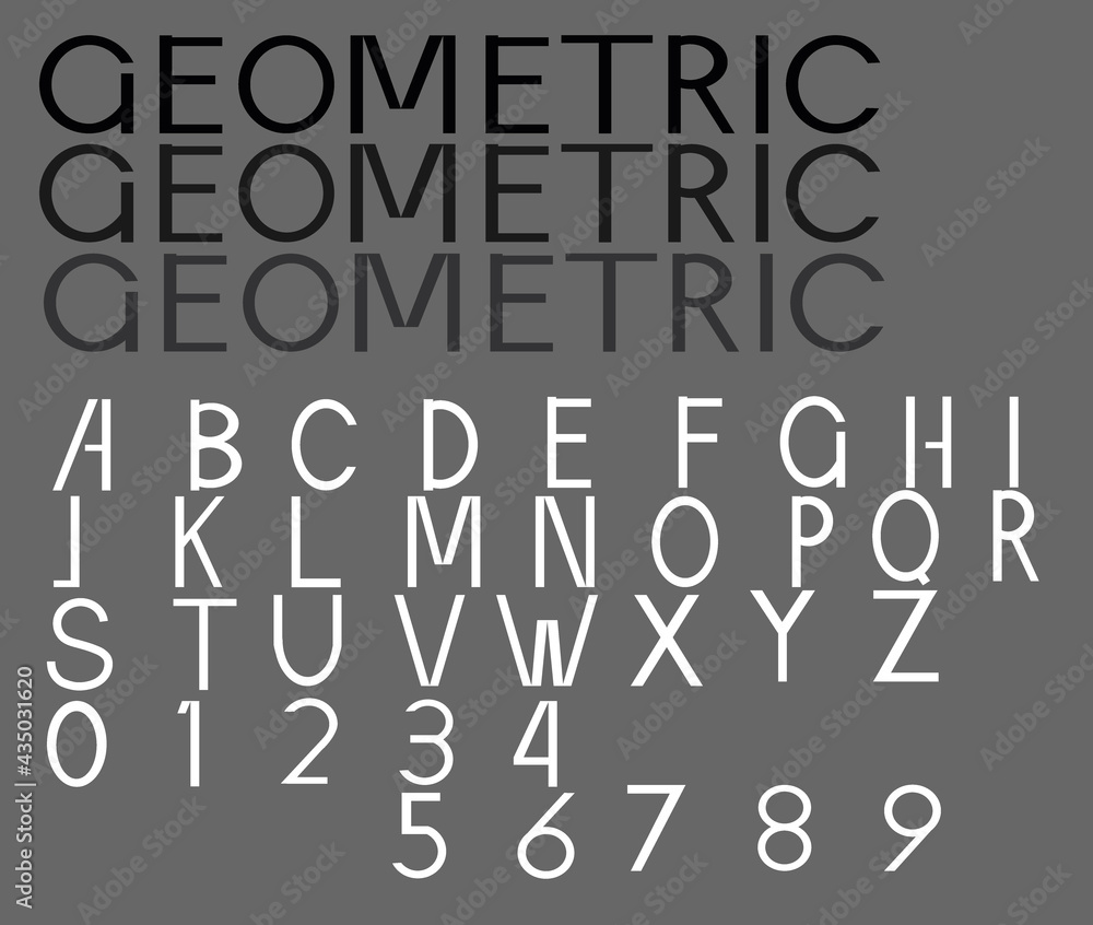Retro modern font _ Geometric vector alphabet Retro modern font _ Geometric vector alphabet