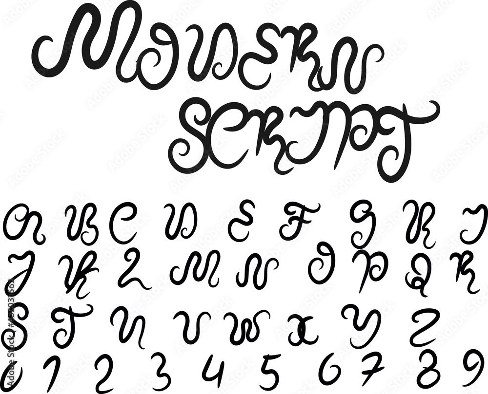 Retro style lettering font alphabet Retro style lettering font alphabet