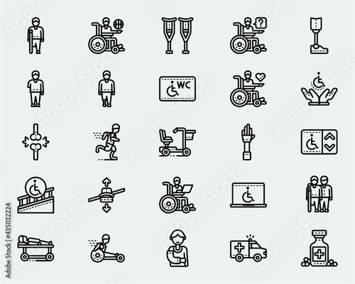 disability icons line style illustration vol. 2