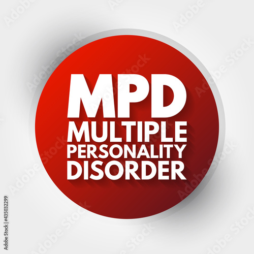 MPD - Multiple Personality Disorder acronym, medical concept background