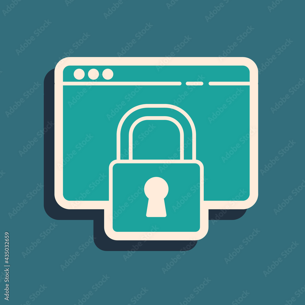 Green Secure your site with HTTPS, SSL icon isolated on green background. Internet communication protocol. Long shadow style. Vector Illustration Green Secure your site with HTTPS, SSL icon isolated on green background. Internet communication protocol. Long shadow style. Vector Illustration